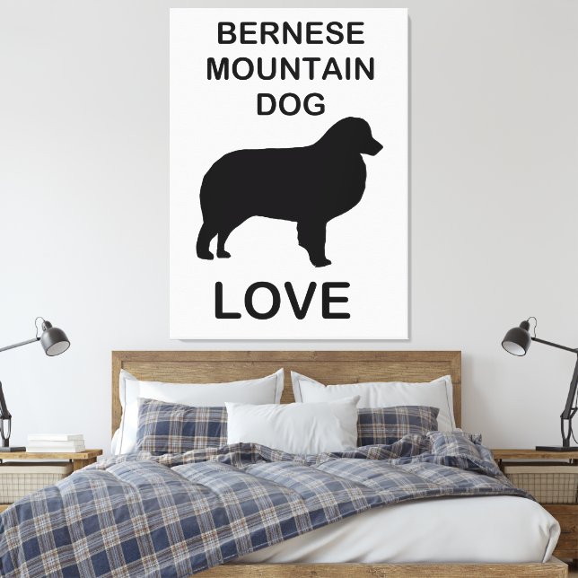 bernese mountain dog love canvas print (Insitu(Bedroom))