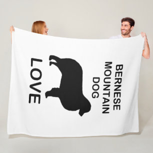 bernese mountain dog love fleece blanket