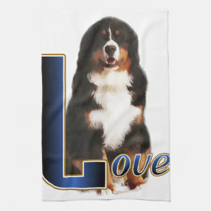 Bernese Mountain Dog Love Kitchen Towel