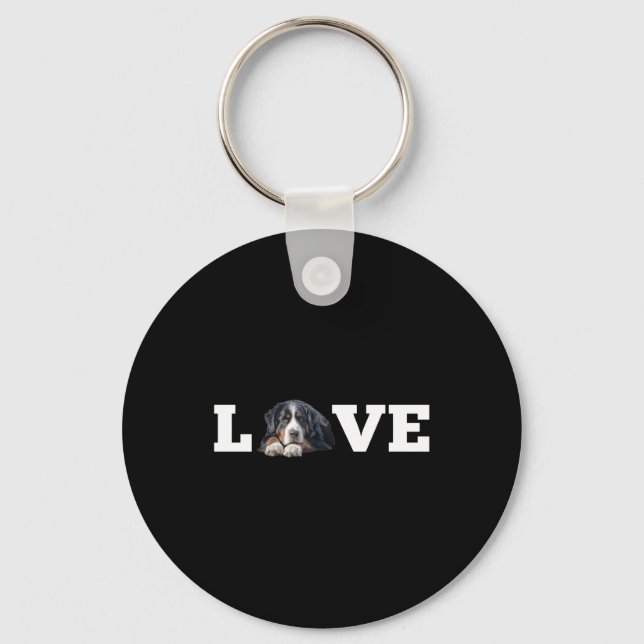 Bernese Mountain Dog Love Pet Lovers   Keychain (Front)