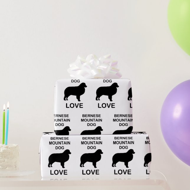bernese mountain dog love wrapping paper (Party Gifts)