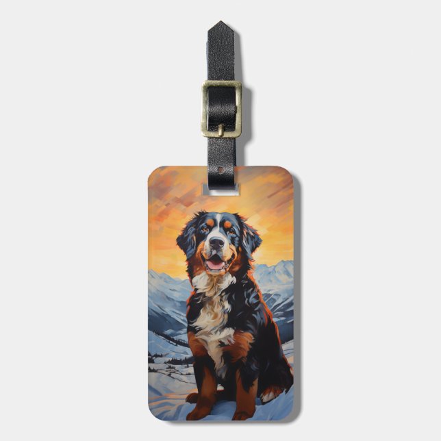 Bernese Mountain Dog Luggage Tag (Front Vertical)