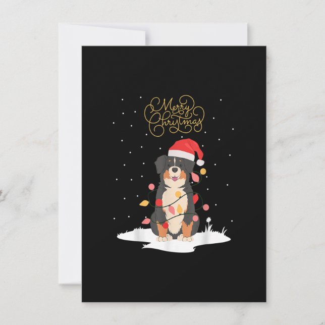Bernese Mountain Dog Merry Christmas Berner Xmas C Invitation (Front)