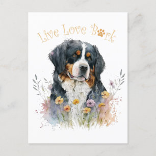 Bernese Mountain Dog Mom Floral Postcard