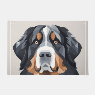 Bernese mountain dog on a grey background doormat