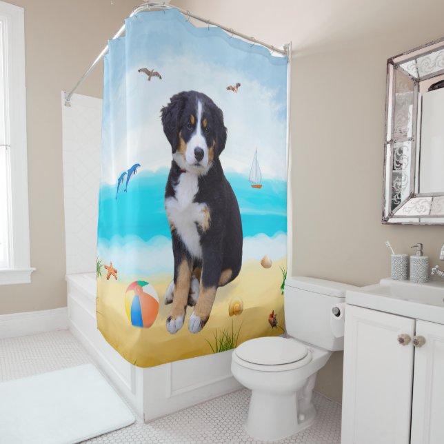 Bernese Mountain Dog on Beach (In Situ)