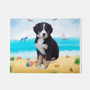 Bernese Mountain Dog on Beach Doormat