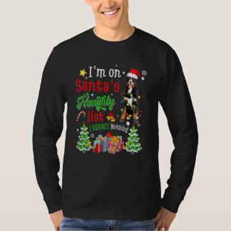 Bernese Mountain Dog On Santa's Naughty List Xmas T-Shirt