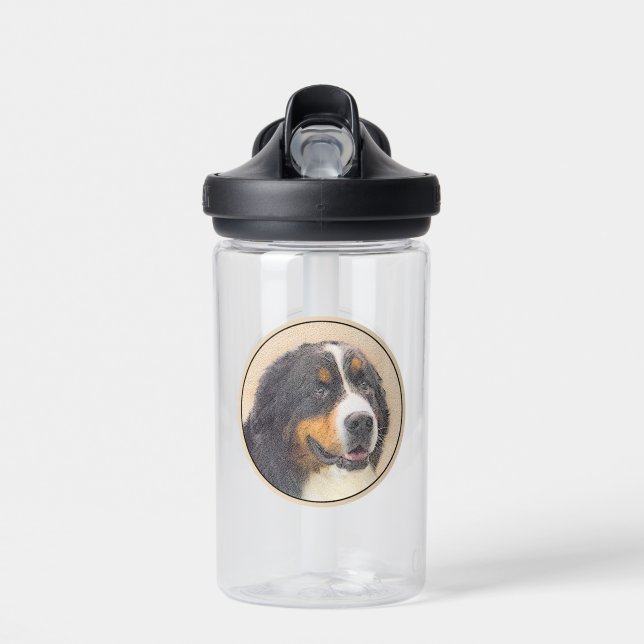 Bernese Mountain Dog Painting - Cute Original Do Water Bottle (Front)