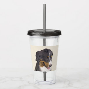 Bernese Mountain Dog Painting - Original Dog Art Acrylic Tumbler