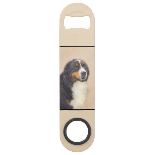 Bernese Mountain Dog Painting - Original Dog Art Bar Key