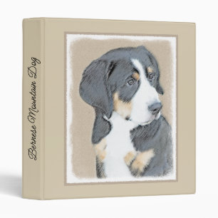 Bernese Mountain Dog Painting - Original Dog Art Binder