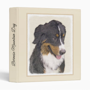 Bernese Mountain Dog Painting - Original Dog Art Binder