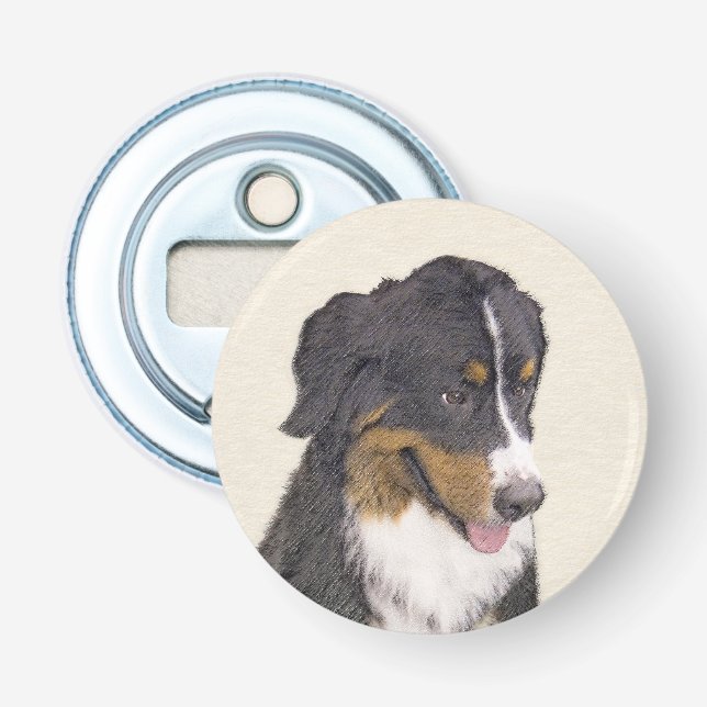 Bernese Mountain Dog Painting - Original Dog Art Bottle Opener (Front)