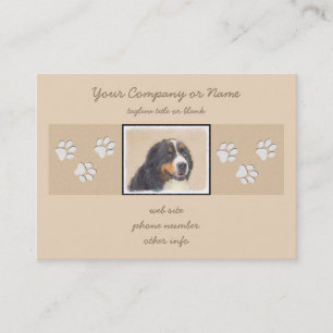 Bernese Mountain Dog Painting - Original Dog Art Business Card