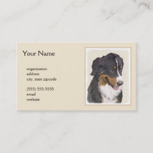 Bernese Mountain Dog Painting - Original Dog Art Business Card