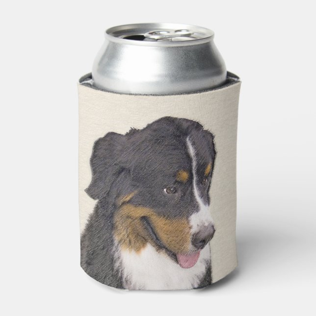 Bernese Mountain Dog Painting - Original Dog Art Can Cooler (Can Front)