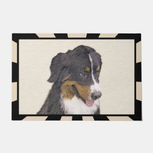 Bernese Mountain Dog Painting - Original Dog Art Doormat