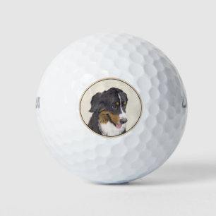 Bernese Mountain Dog Painting - Original Dog Art Golf Balls