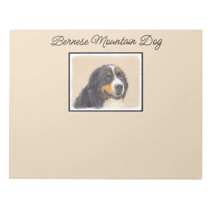 Bernese Mountain Dog Painting - Original Dog Art Notepad