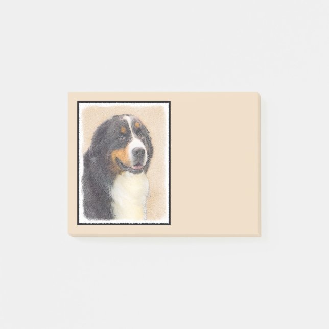 Bernese Mountain Dog Painting - Original Dog Art Post-it Notes (Front)