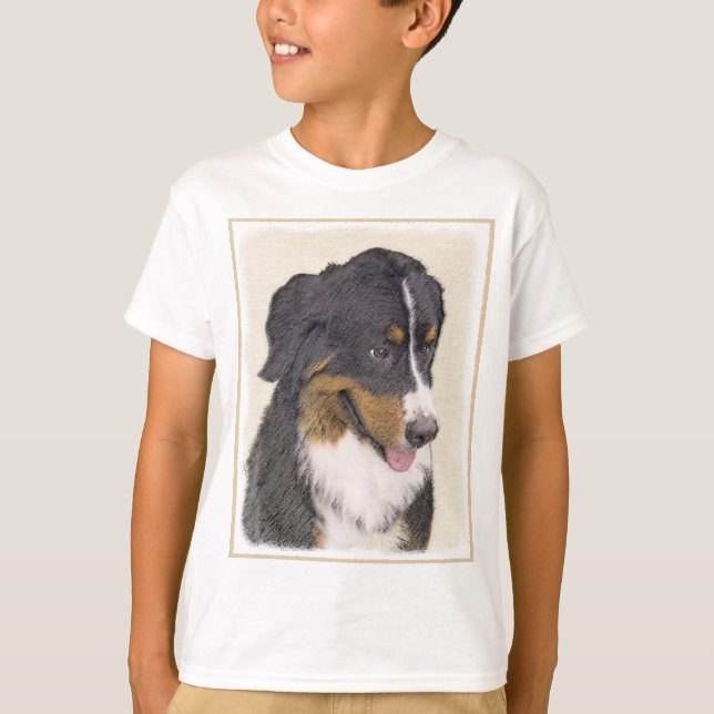 Bernese Mountain Dog Painting - Original Dog Art T-Shirt (Front)