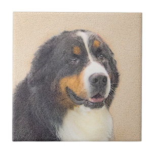 Bernese Mountain Dog Painting - Original Dog Art Tile