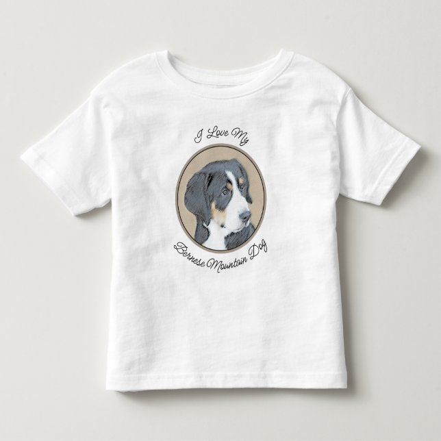Bernese Mountain Dog Painting - Original Dog Art Toddler T-shirt (Front)