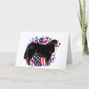 Bernese Mountain Dog Patriot Card