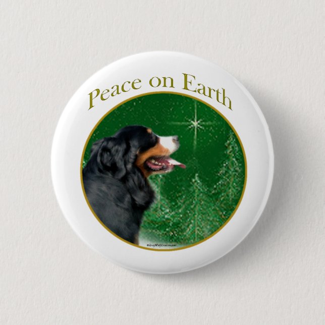 Bernese Mountain Dog Peace 2 Inch Round Button (Front)