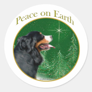 Bernese Mountain Dog Peace Classic Round Sticker