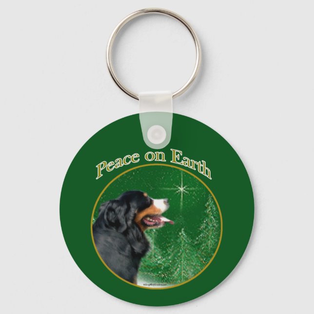 Bernese Mountain Dog Peace Keychain (Front)