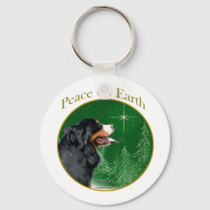 Bernese Mountain Dog Peace Keychain