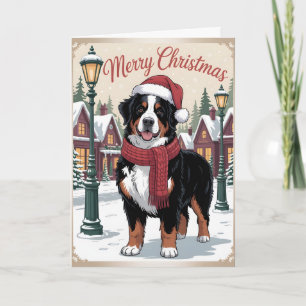 Bernese mountain dog personalized Christmas Holiday Card