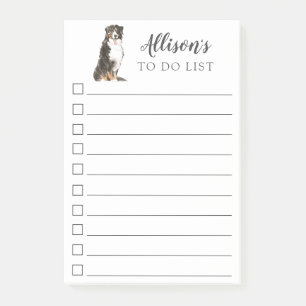 Bernese Mountain Dog Personalized To Do List Post- Post-it Notes