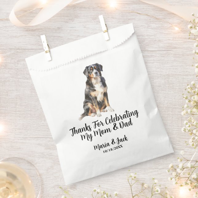 Bernese Mountain Dog Pet Cocktail Wedding  Favour Bag (Clipped)