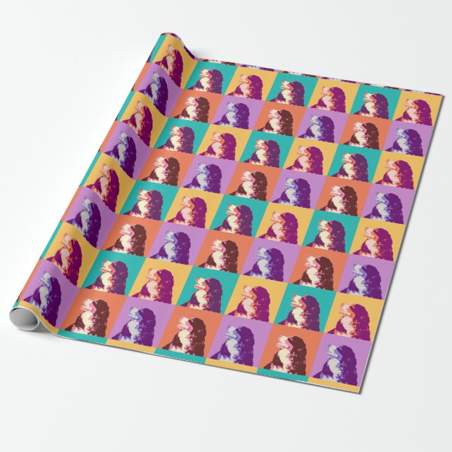 Bernese Mountain Dog Pop Art Wrapping Paper (Unrolled)