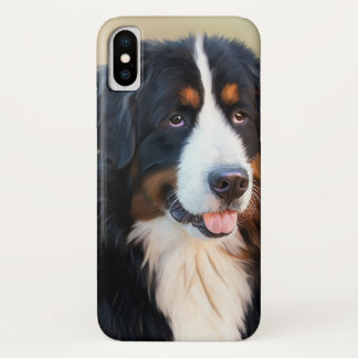 Bernese Mountain Dog Portrait iPhone X Case