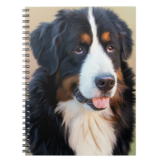 Bernese Mountain Dog Portrait Notebook (Front)