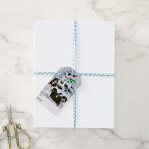 Bernese Mountain Dog Puppies Christmas Gift Tags