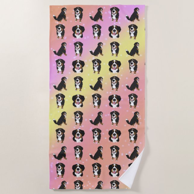 Bernese Mountain Dog Puppy  Beach Towel (Front)