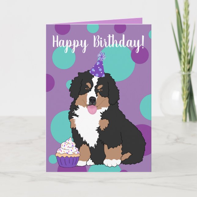 Bernese Mountain Dog Puppy Birthday Card (Front)