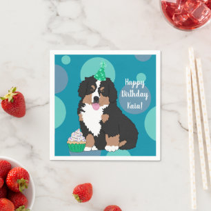 Bernese Mountain Dog Puppy Birthday Napkins