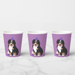 Bernese Mountain Dog Puppy Birthday Paper Cups