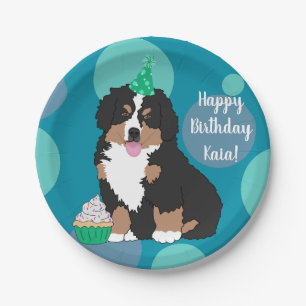 Bernese Mountain Dog Puppy Birthday  Paper Plate