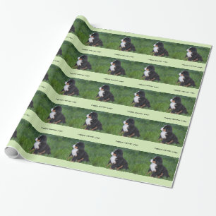 Bernese Mountain Dog Puppy Birthday Wrapping Paper