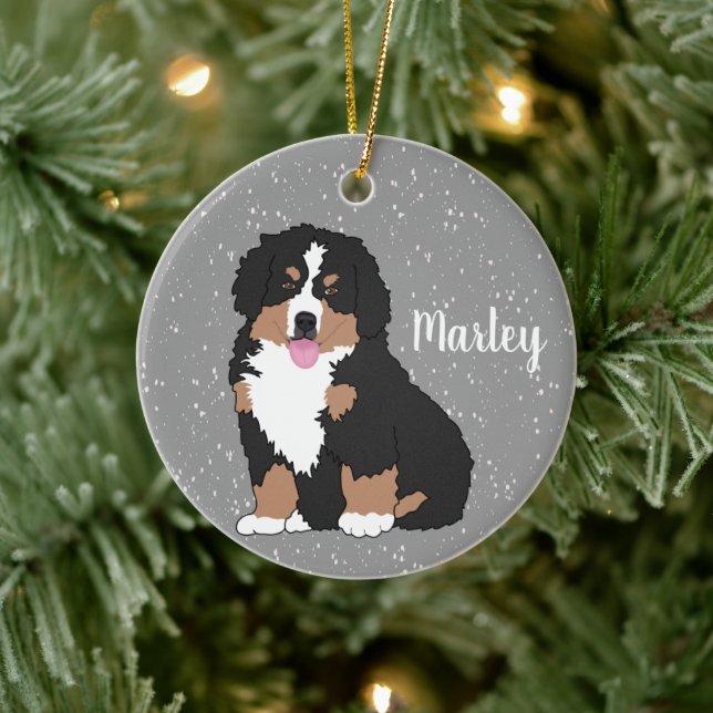 Bernese Mountain Dog Puppy  Ceramic Ornament (Tree)