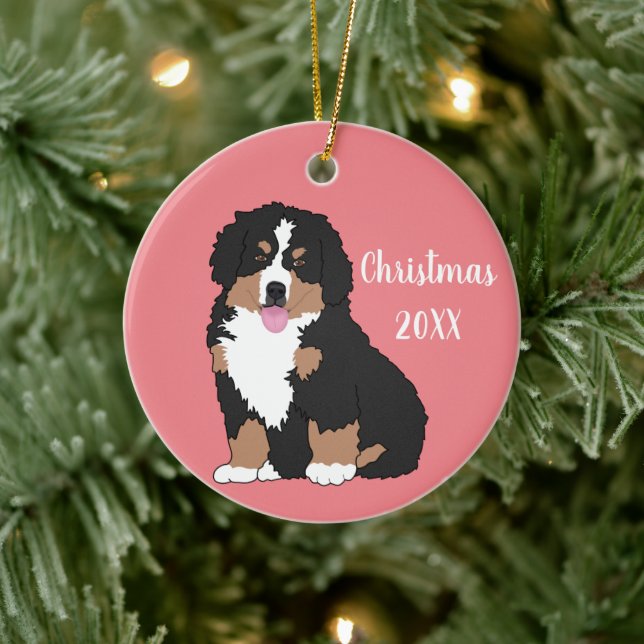 Bernese Mountain Dog Puppy Ceramic Ornament (Tree)