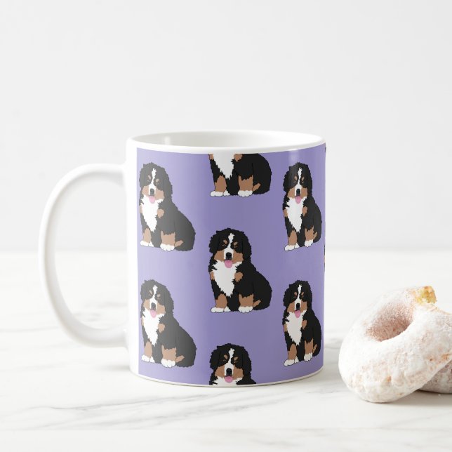 Bernese Mountain Dog Puppy  Coffee Mug (With Donut)