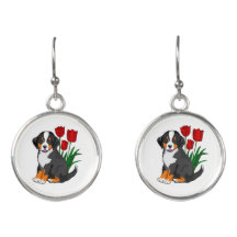 Bernese Mountain dog Puppy Ear rings